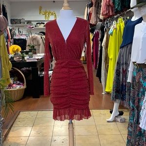 Red sparkle gold dress